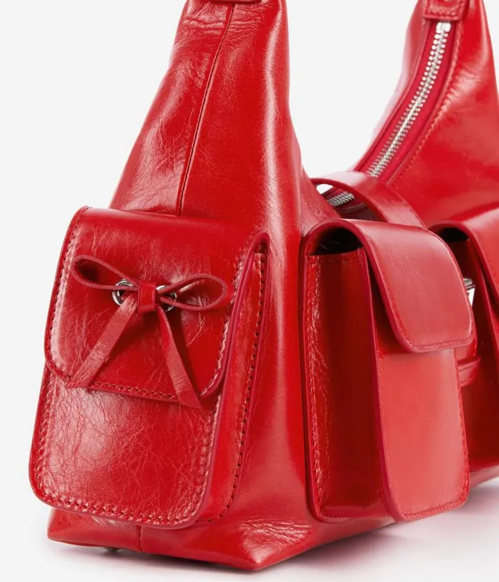 Women Red Vintage Treatment Leather Amelia Bag THE KOOPLES Bags