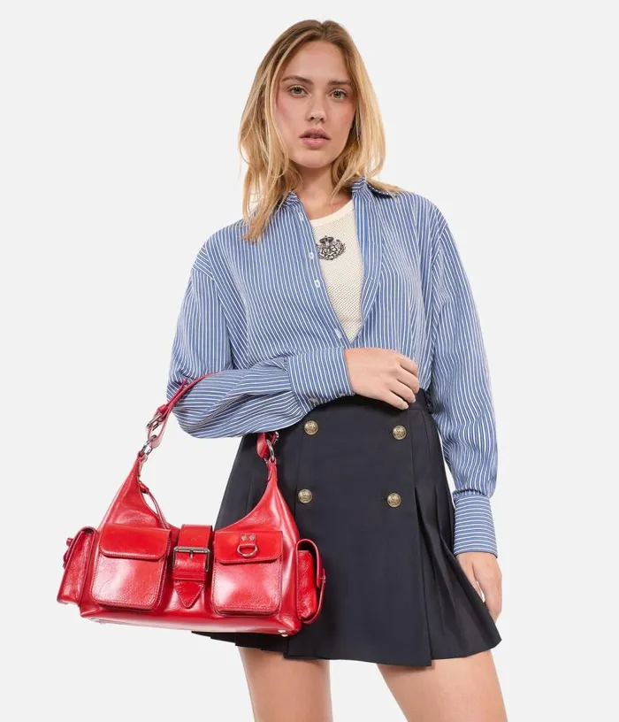 Women Red Vintage Treatment Leather Amelia Bag THE KOOPLES Bags