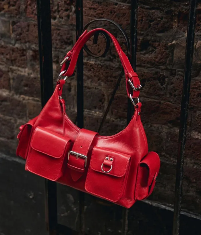Women Red Vintage Treatment Leather Amelia Bag THE KOOPLES Bags