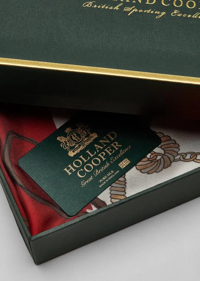 Women Regal Horse Silk Scarf Racing Green Heritage Red Holland Cooper Scarves