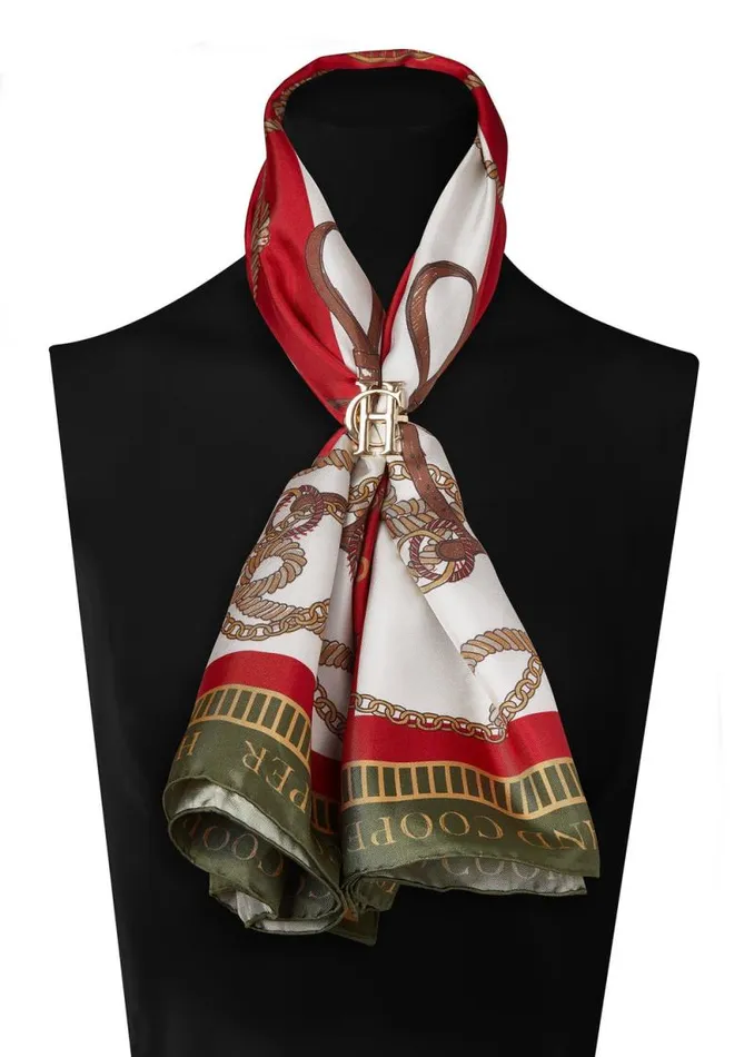 Women Regal Horse Silk Scarf Racing Green Heritage Red Holland Cooper Scarves