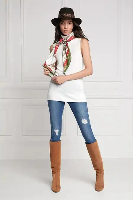 Women Regal Horse Silk Scarf Racing Green Heritage Red Holland Cooper Scarves