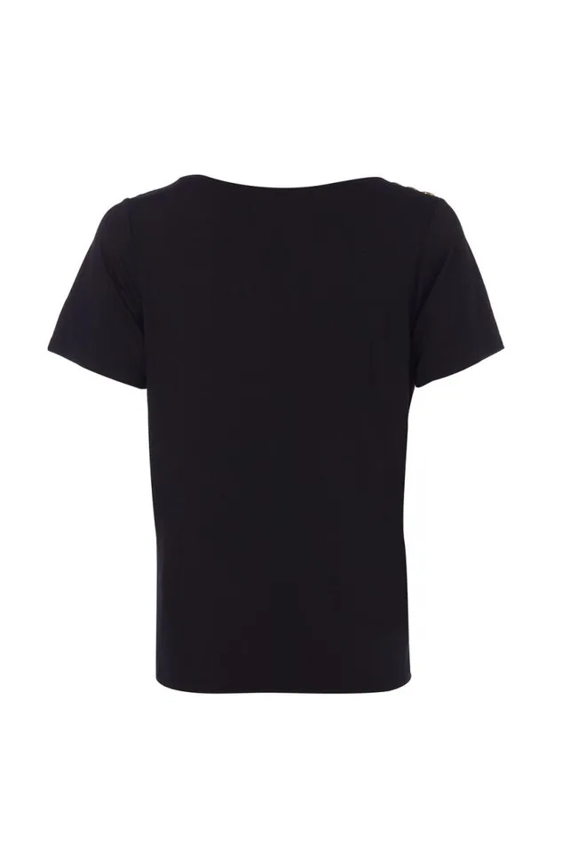 Women Relax Fit VNeck Tee Black Holland Cooper Tops Women Relax Fit VNeck Tee Black Holland Cooper Tops