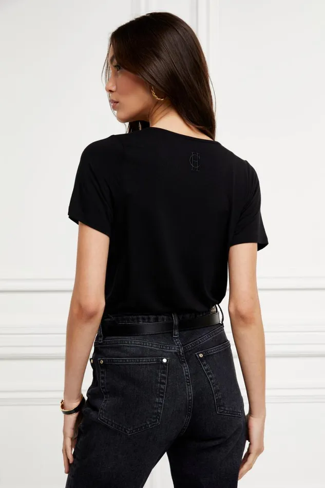 Women Relax Fit VNeck Tee Black Holland Cooper Tops Women Relax Fit VNeck Tee Black Holland Cooper Tops