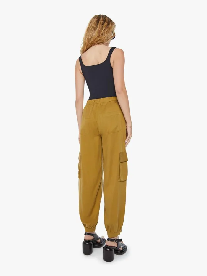 Women Relaxed Mother Denim The Curbside Cargo Quickie Cinch Yellow gold