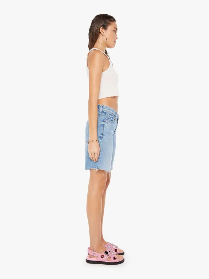 Women Relaxed Mother Denim The Down Low Undercover Short Fray Blue lightpastel