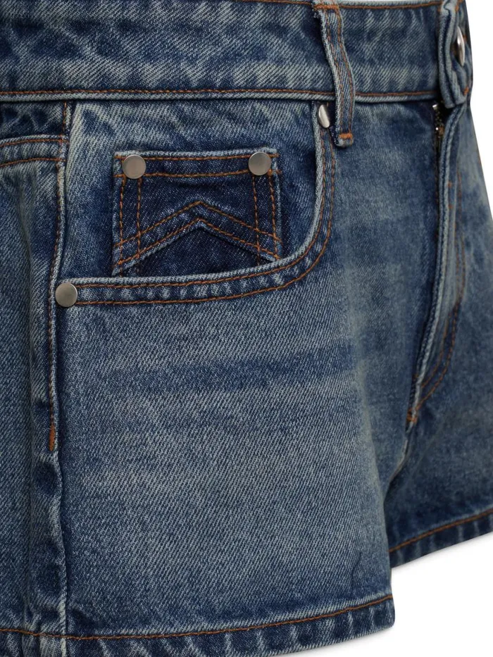 Women Rhude Bottoms LOWWAIST DENIM SHORTS Dark Indigo