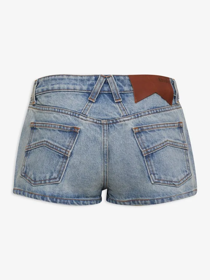 Women Rhude Bottoms LOWWAIST DENIM SHORTS Light Indigo