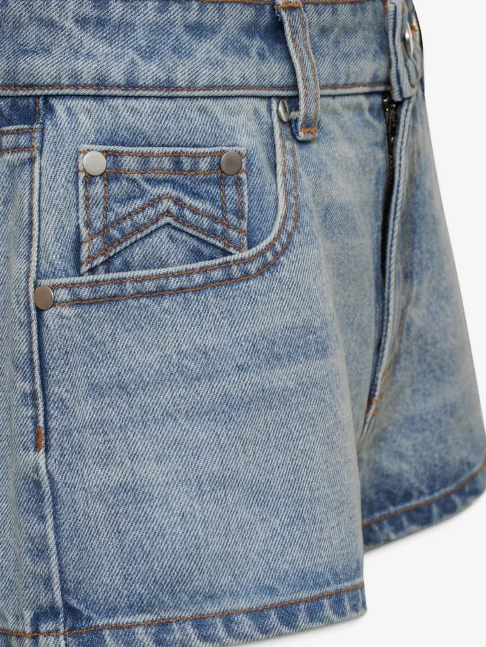 Women Rhude Bottoms LOWWAIST DENIM SHORTS Light Indigo