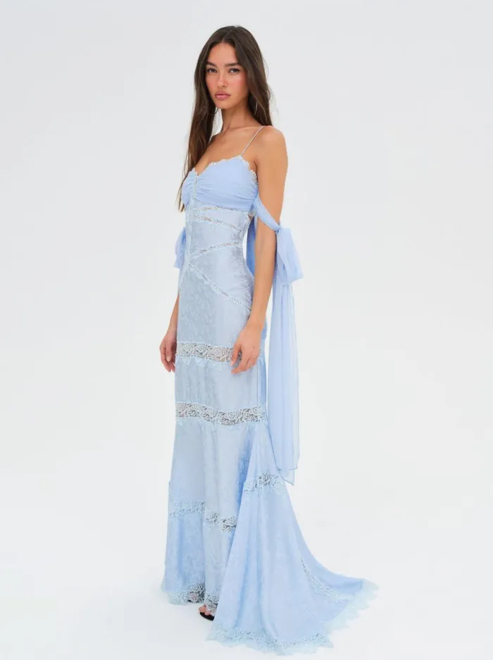 Women Rita Lace Gown Blue For Love and Lemons Dresses