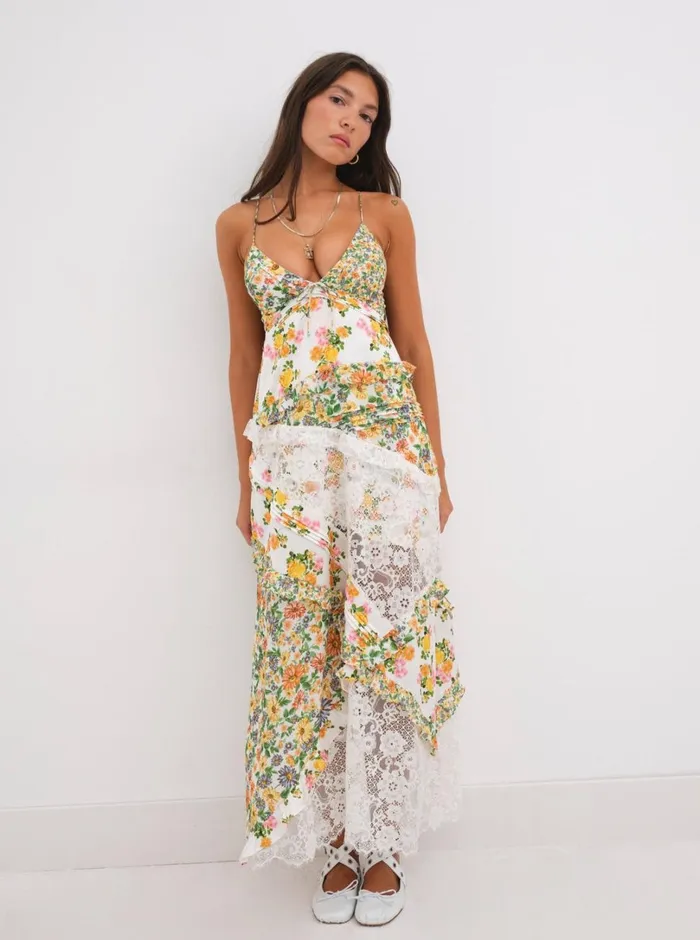 Women Rosalyn Maxi Dress Green Marigold For Love and Lemons Dresses Women Rosalyn Maxi Dress Green Marigold For Love and Lemons Dresses