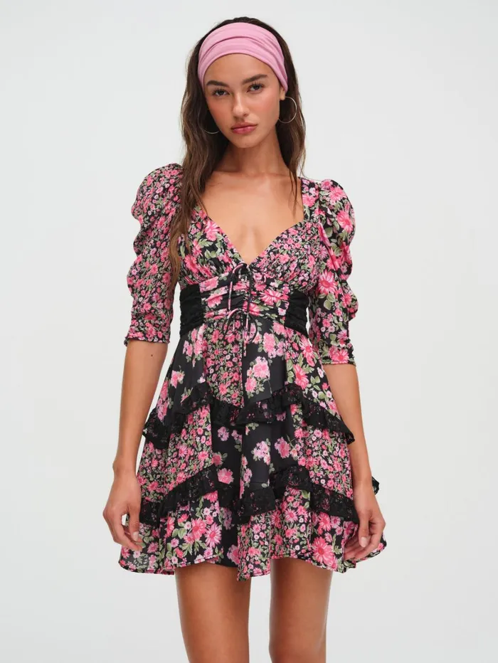 Women Rosalyn Mini Dress Black For Love and Lemons Dresses