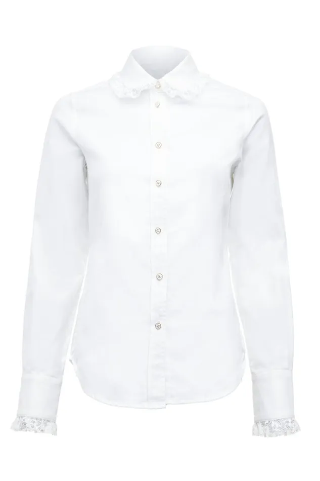Women Rose Shirt White Holland Cooper Shirts and Blouses Women Rose Shirt White Holland Cooper Shirts and Blouses