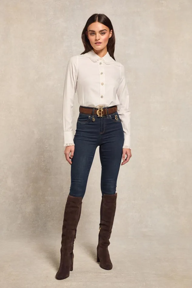 Women Rose Shirt White Holland Cooper Shirts and Blouses Women Rose Shirt White Holland Cooper Shirts and Blouses
