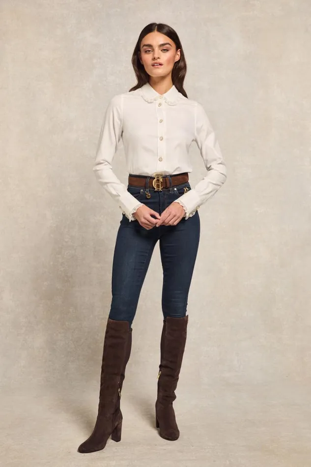 Women Rose Shirt White Holland Cooper Shirts and Blouses Women Rose Shirt White Holland Cooper Shirts and Blouses
