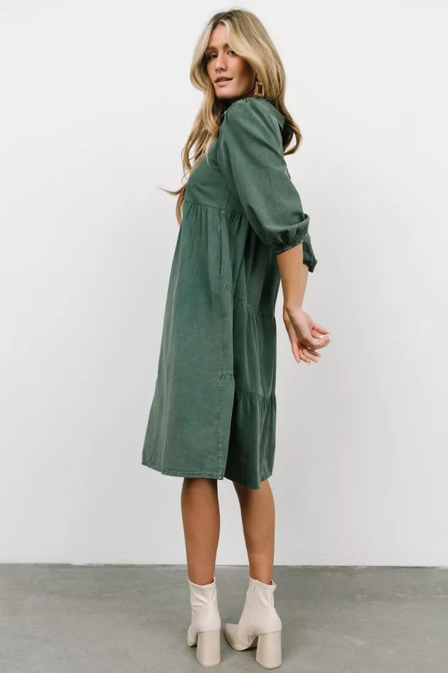 Women Sari Babydoll Dress Green Baltic Born Short Dresses Women Sari Babydoll Dress Green Baltic Born Short Dresses