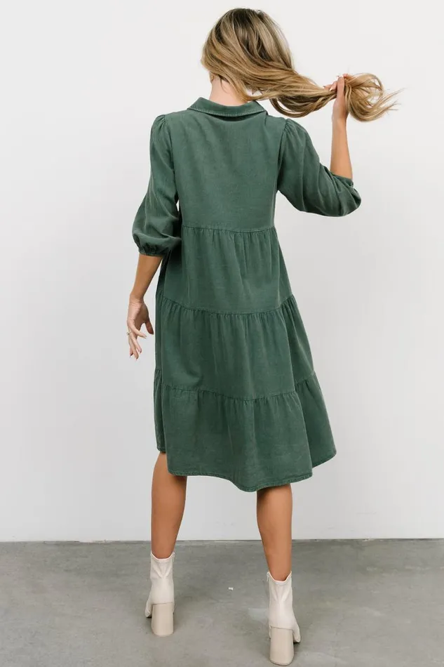 Women Sari Babydoll Dress Green Baltic Born Short Dresses Women Sari Babydoll Dress Green Baltic Born Short Dresses