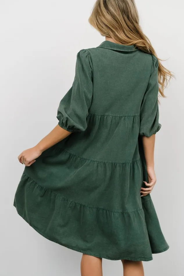 Women Sari Babydoll Dress Green Baltic Born Short Dresses Women Sari Babydoll Dress Green Baltic Born Short Dresses