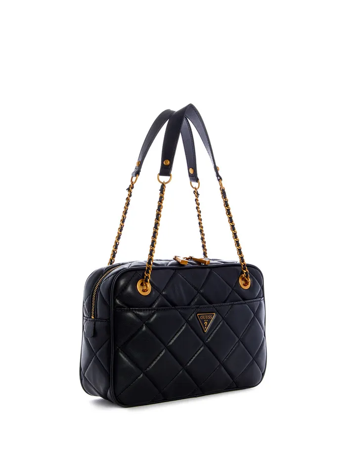 Women Satchel GUESS Black Cessily Shoulder Bag