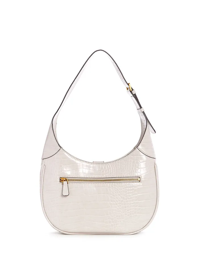 Women Satchel GUESS Cream Logo Maimie Hobo Bag