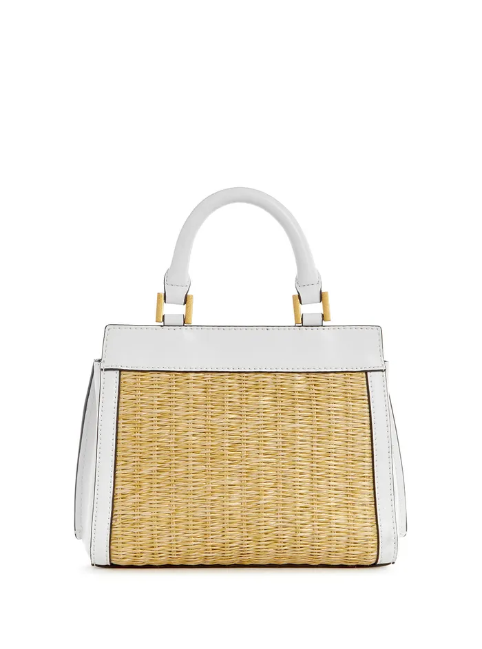 Women Satchel GUESS White Floral Katey Mini Satchel Bag