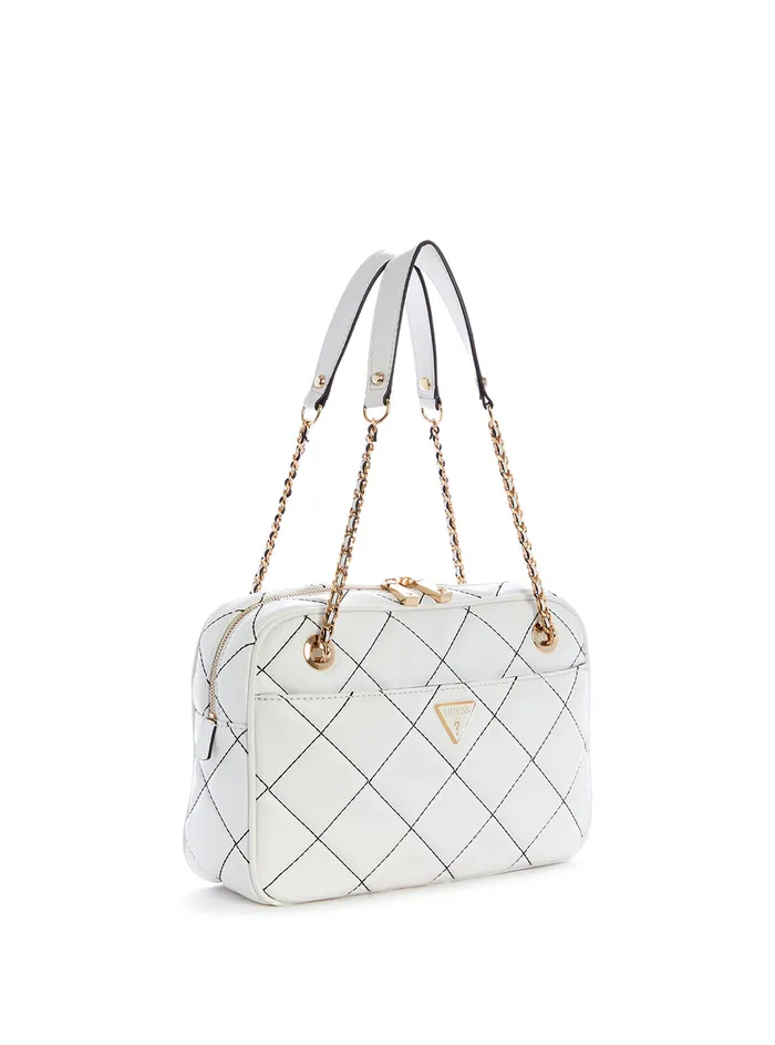 Women Satchel GUESS White Multi Cessily Shoulder Bag Women Satchel GUESS White Multi Cessily Shoulder Bag