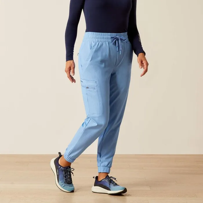 Women Scrubs Ariat Blackwell Cargo Stretch Jogger Scrub Pant Light Blue Heather