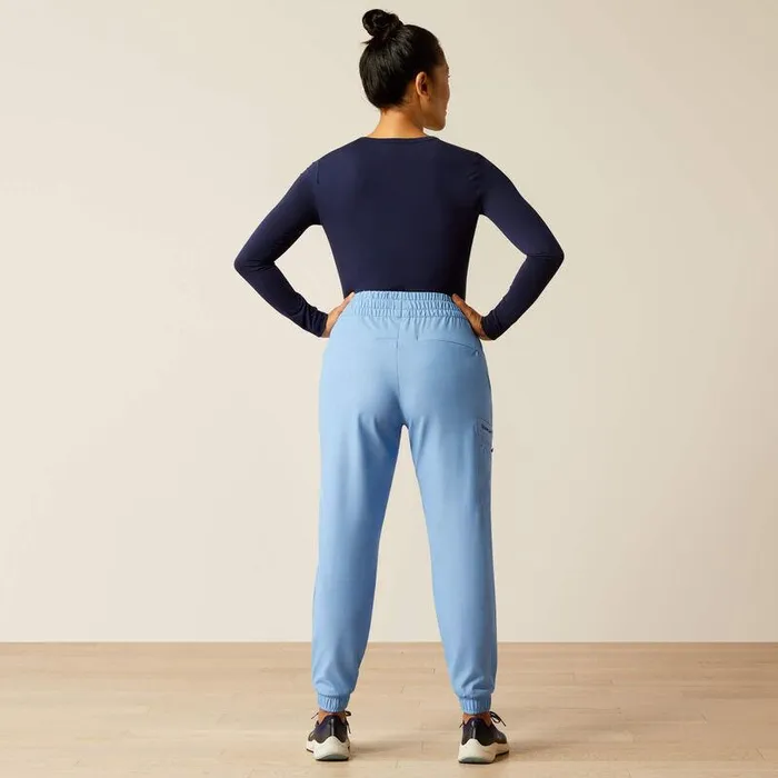 Women Scrubs Ariat Blackwell Cargo Stretch Jogger Scrub Pant Light Blue Heather