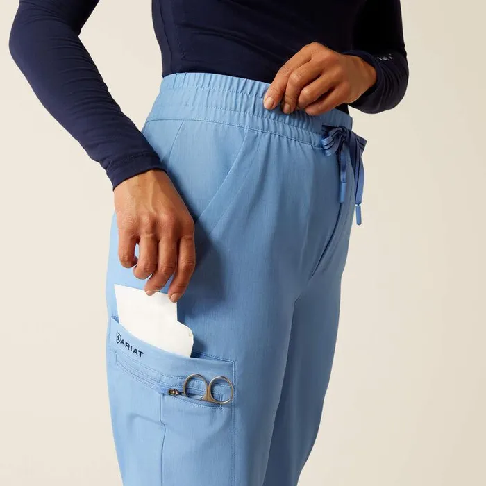 Women Scrubs Ariat Blackwell Cargo Stretch Jogger Scrub Pant Light Blue Heather