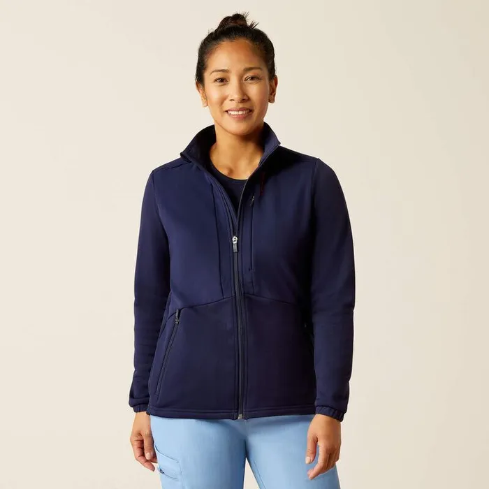 Women Scrubs Ariat Sina Fleece Scrub Jacket Navy