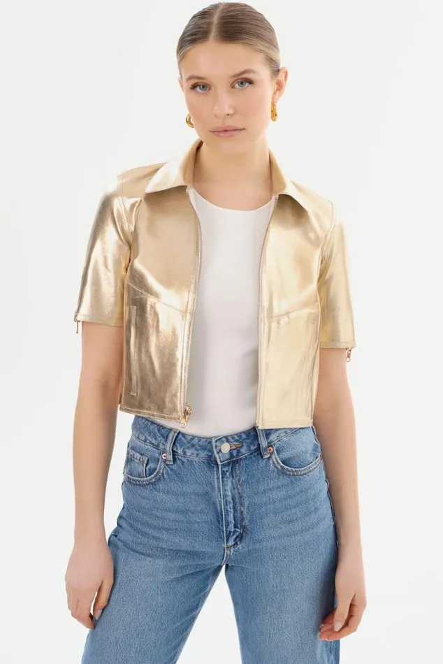 Women SEVANA Reversible Leather Jacket Winter Whitegold LAMARQUE Leather Jackets
