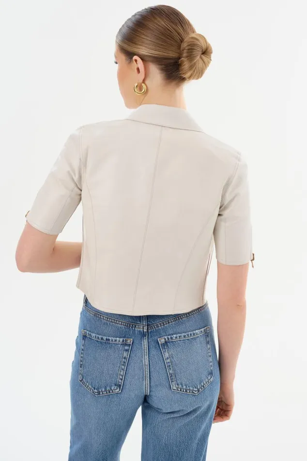 Women SEVANA Reversible Leather Jacket Winter Whitegold LAMARQUE Leather Jackets