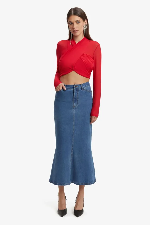 Women Shirts and Blouses Bardot Aliyah Top In Fire Red Fire Red