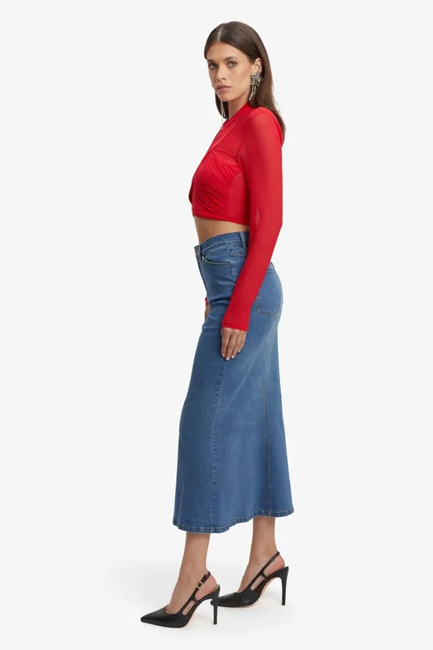 Women Shirts and Blouses Bardot Aliyah Top In Fire Red Fire Red