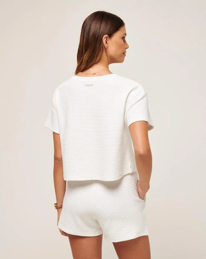 Women Shirts and Tops TravisMathew CHARTER CRUISE WIDE RIB TOP White