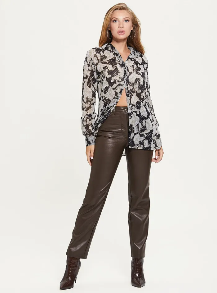 Women Shirts GUESS Eco Soiree Floral Print Clouis Shirt Women Shirts GUESS Eco Soiree Floral Print Clouis Shirt