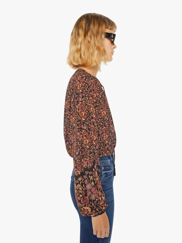 Women Shirts Mother Denim Amelia Top Petite Fleur Print Noire