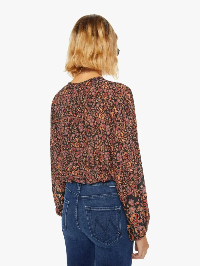 Women Shirts Mother Denim Amelia Top Petite Fleur Print Noire