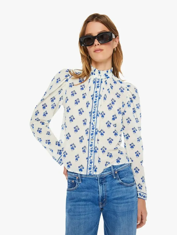 Women Shirts Mother Denim Artemis Shirt Indigo Bhutti