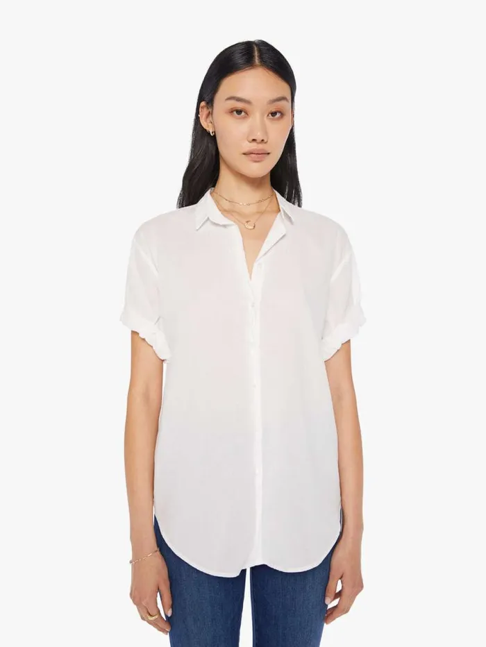 Women Shirts Mother Denim Channing Shirt White