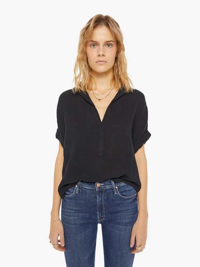 Women Shirts Mother Denim Cruz Shirt Black