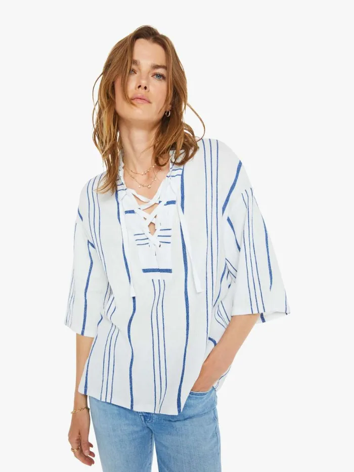 Women Shirts Mother Denim Fletch Top Cloud Blue