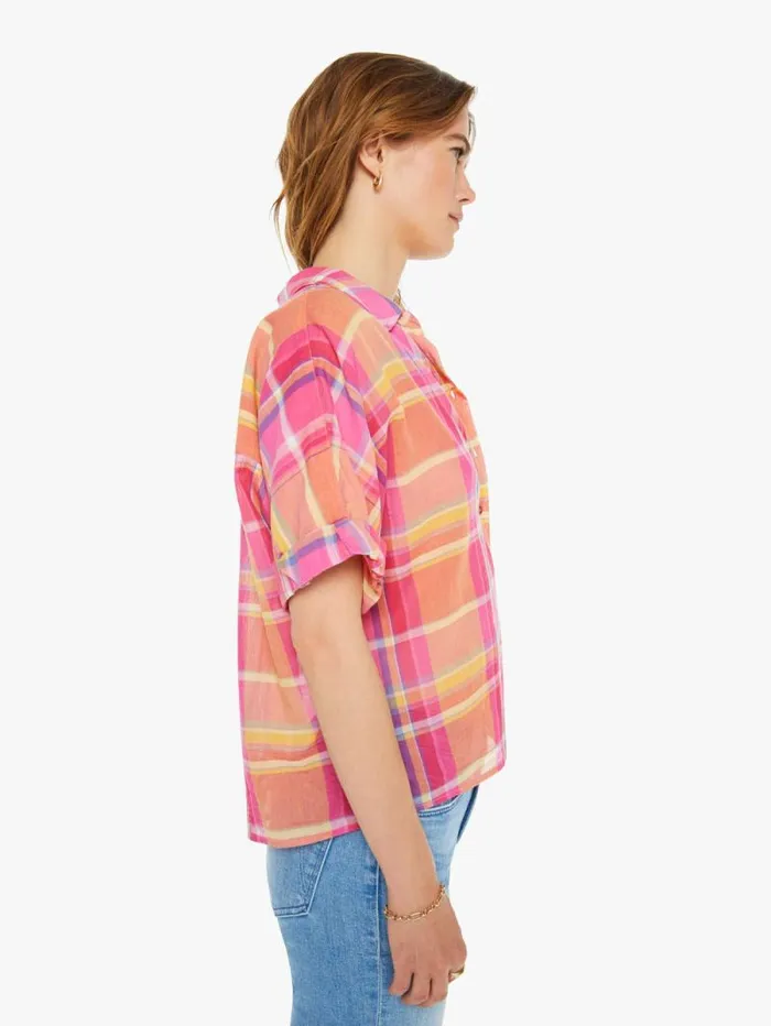 Women Shirts Mother Denim Teddy Shirt Coral Blaze
