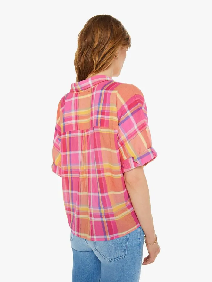 Women Shirts Mother Denim Teddy Shirt Coral Blaze