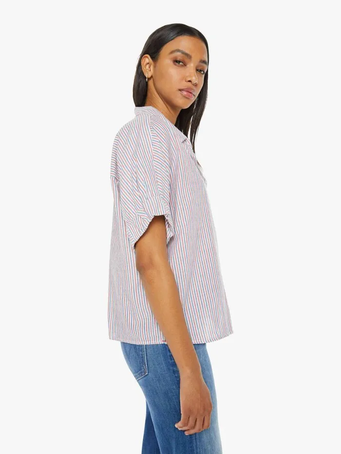Women Shirts Mother Denim Teddy Shirt Firework Stripe