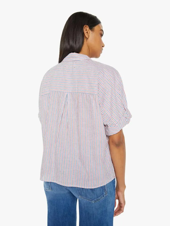Women Shirts Mother Denim Teddy Shirt Firework Stripe