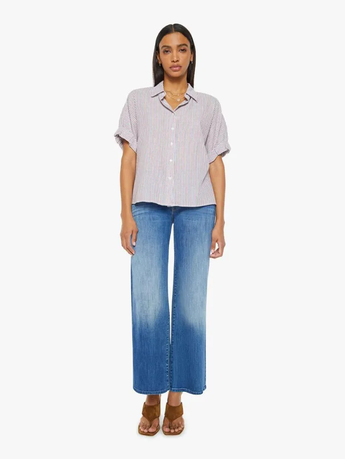 Women Shirts Mother Denim Teddy Shirt Firework Stripe