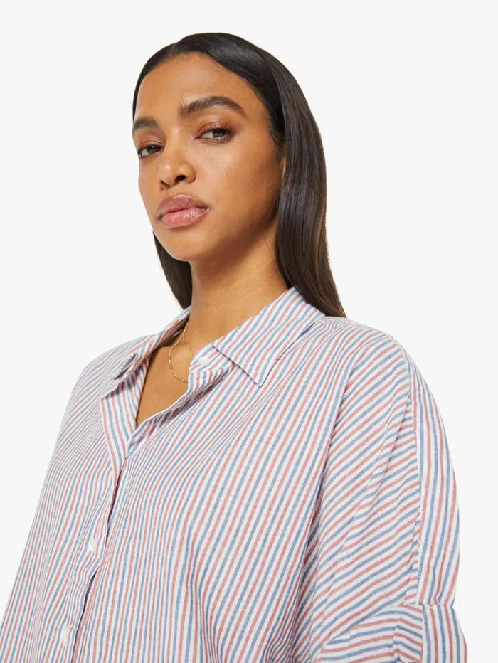 Women Shirts Mother Denim Teddy Shirt Firework Stripe