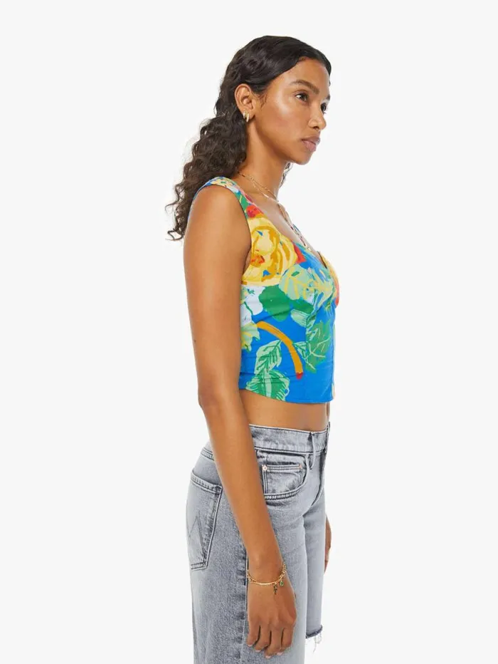 Women Shirts Mother Denim The Juggler Corset Blue turquoiseaqua