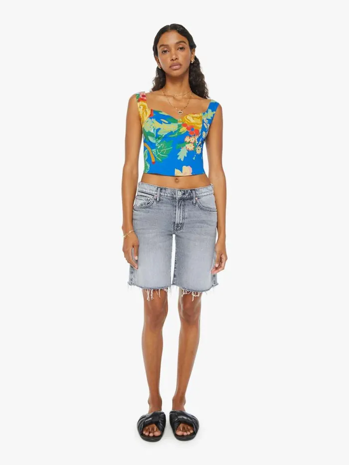 Women Shirts Mother Denim The Juggler Corset Blue turquoiseaqua